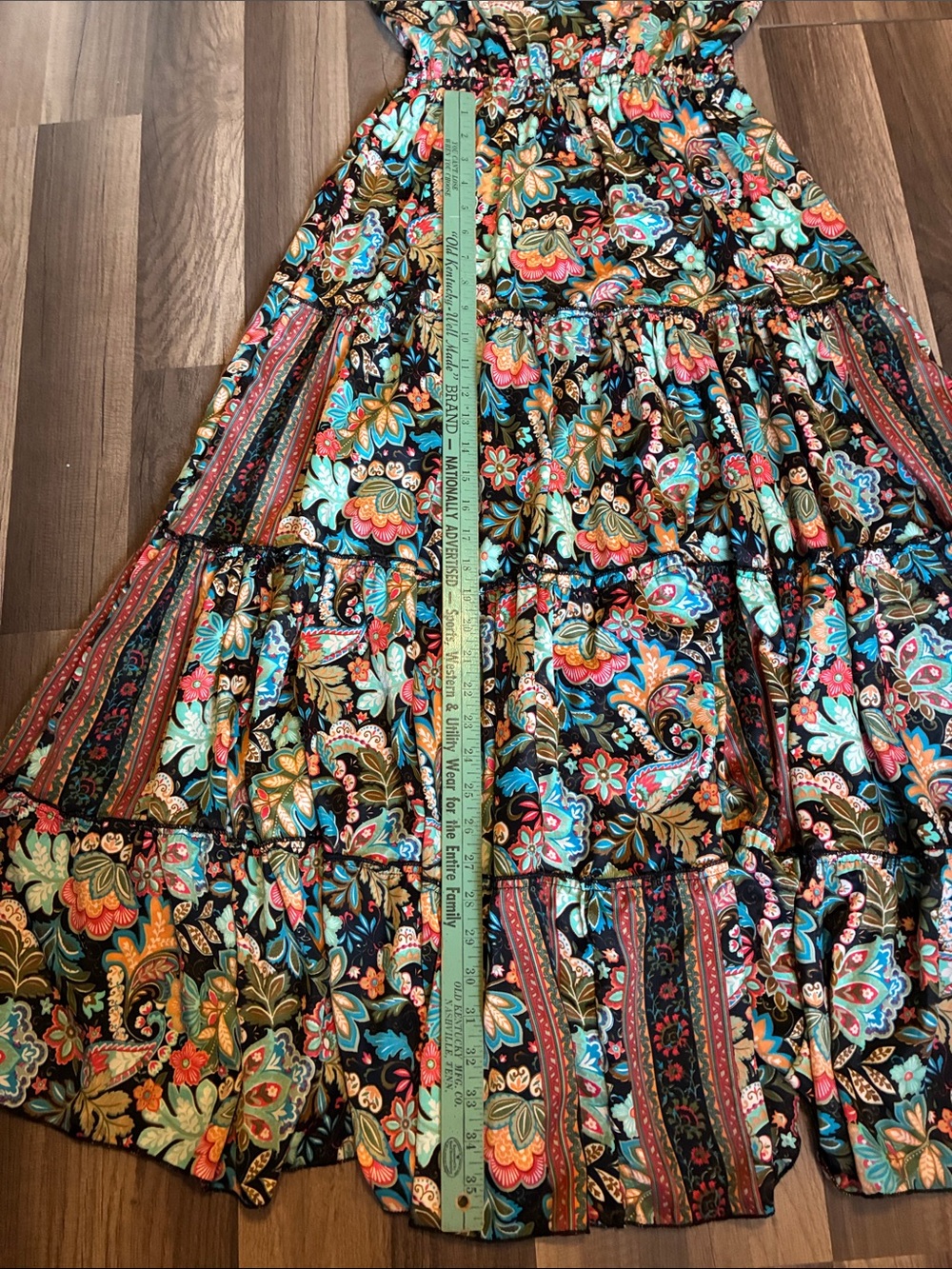Boho Silky Floral Tiered Maxi Dress - Black/Multi-Colored- Size Small- NWT - Picture 9 of 13